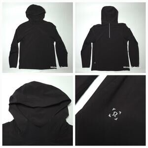 Lululemon Men's Black Chill Motion Pullover Hoodie Windbreaker Jacket Size M